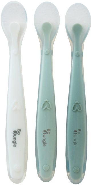 Bo Jungle Měkké jídelní lžičky SOFT White/Sage Green/Jade