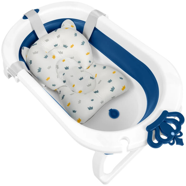Ricokids RK-286 Skládací vanička s vložkou, bílo-modrá