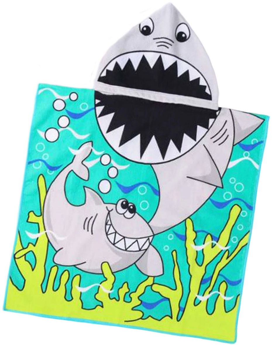 For Kids Dětské pončo 60 × 120 cm - Šedý žralok