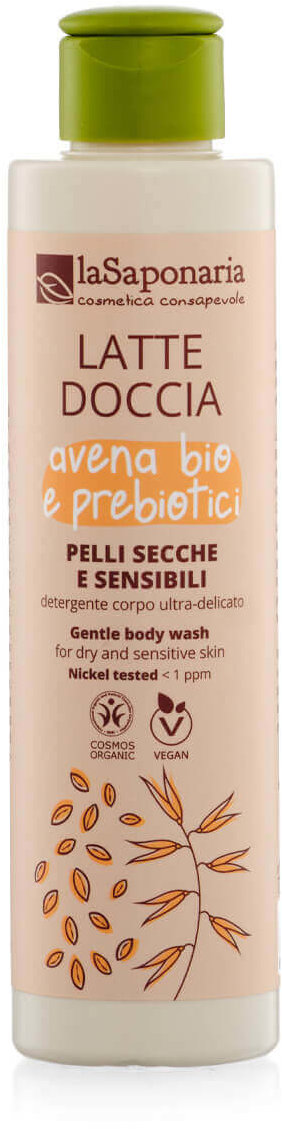 LaSaponaria Sprchové mléko s ovsem a prebiotiky pro citlivou pleť 200 ml
