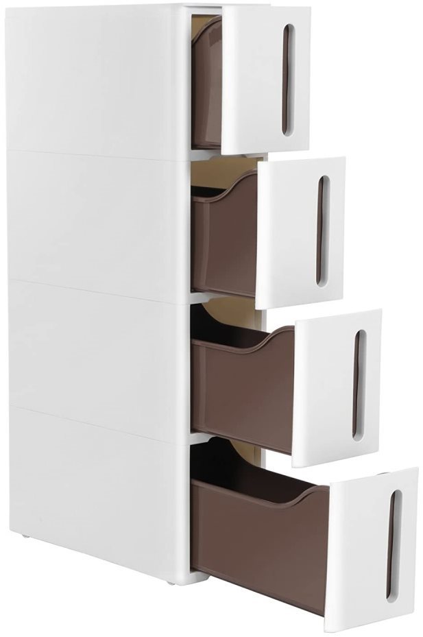 Pojízdný regál Ariel, 84 cm, bílý
