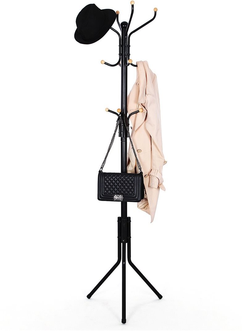 SONGMICS Věšák stojanový, výška 182 cm, černý