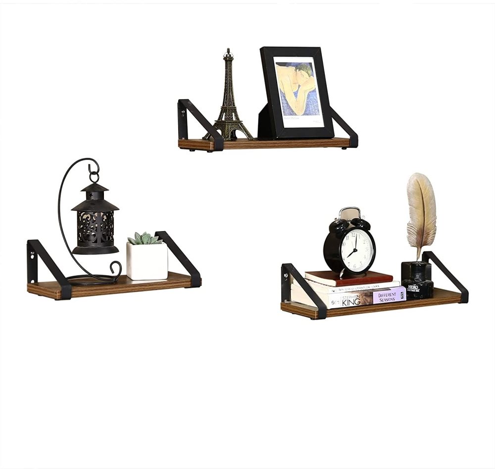 ARTENAT Set polic 3ks LEILA 40/35/30 cm, hnědá