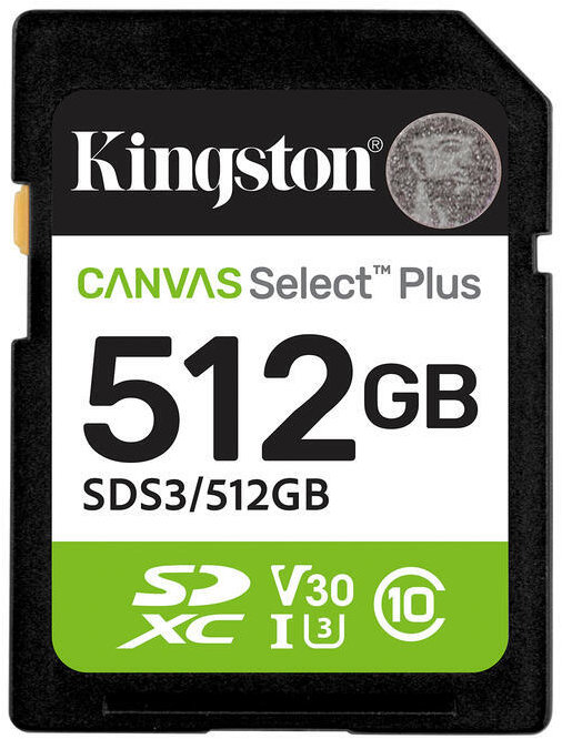 Kingston SDXC 512GB Canvas Select Plus Gen 3