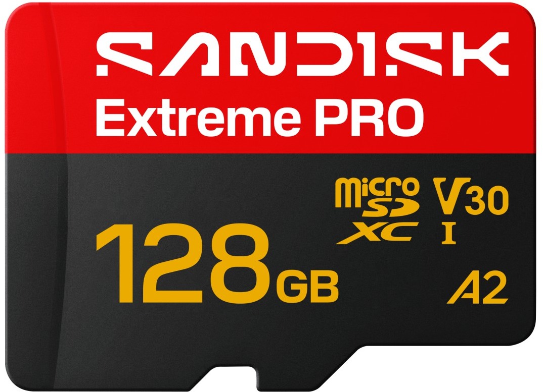 SANDISK microSDXC 128GB Extreme PRO + SD adaptér