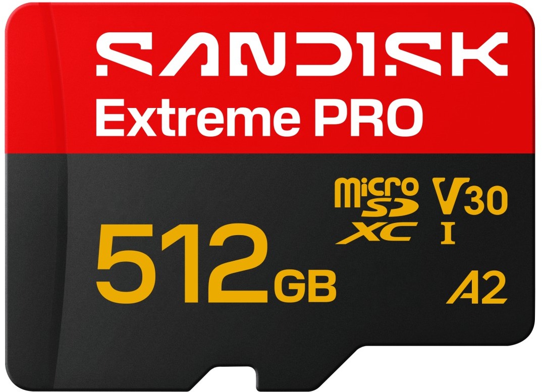 SANDISK microSDXC 512GB Extreme PRO + SD adaptér