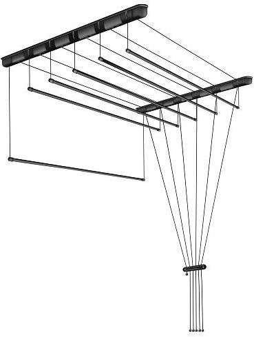 DuraHome stropní sušák černý 6 × 180 cm
