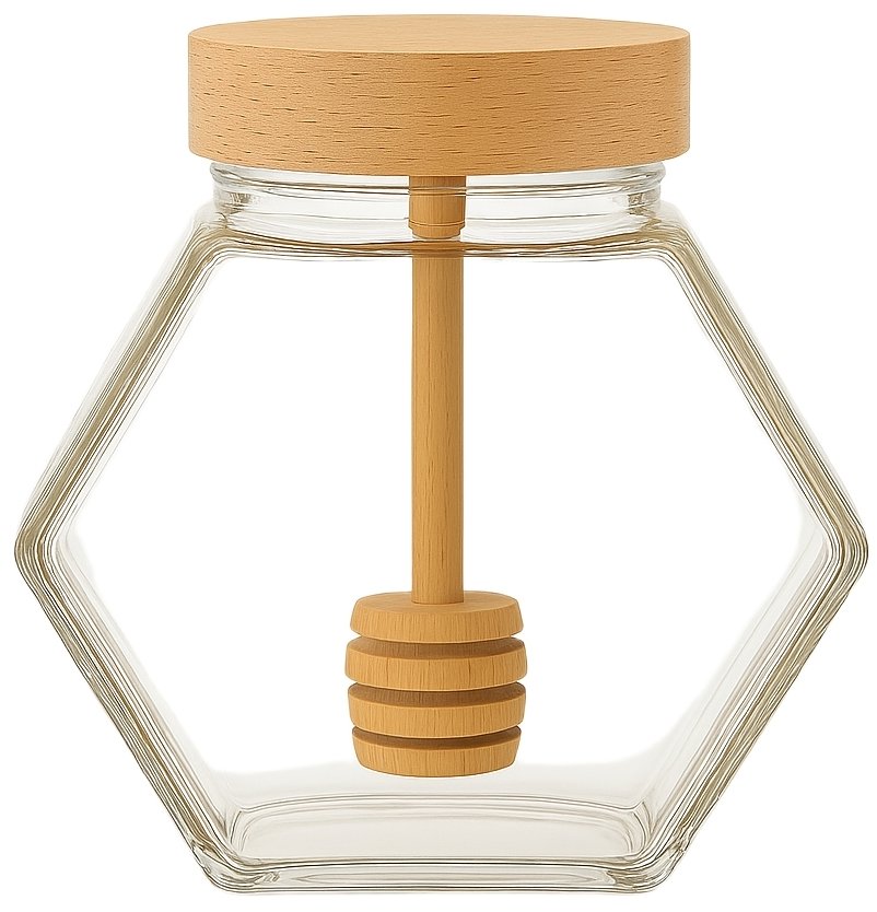 DuraHome Sklenice Vilík s naběračkou na med, 380 ml