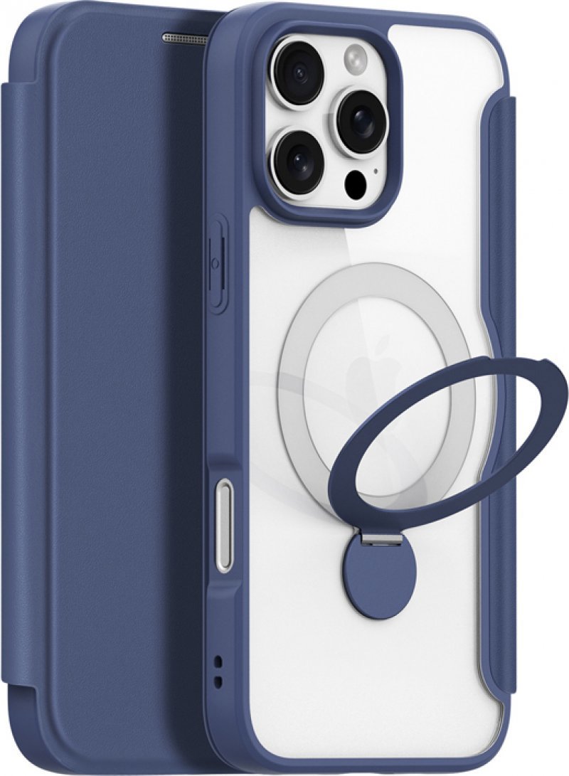 Dux Ducis Skin X Pro flipové kožené pouzdro s Ring Stand pro iPhone 16 Pro Blue