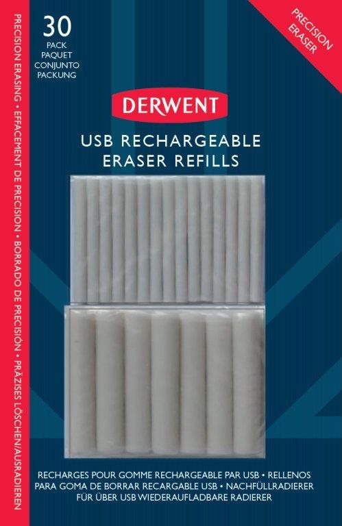 Derwent USB Rechargeable Eraser Refills - balení 30 ks