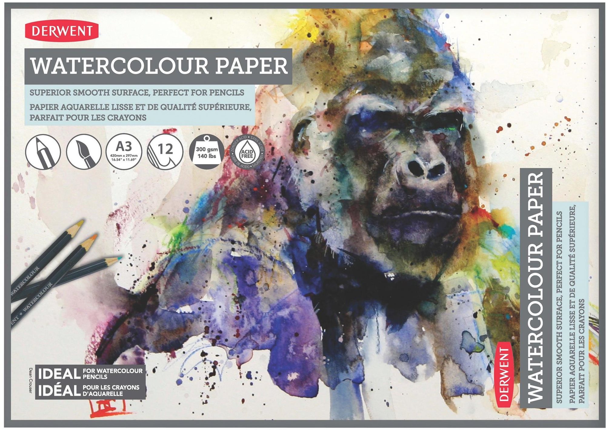DERWENT Watercolour Paper A3 / 12 listů / 300g/m2