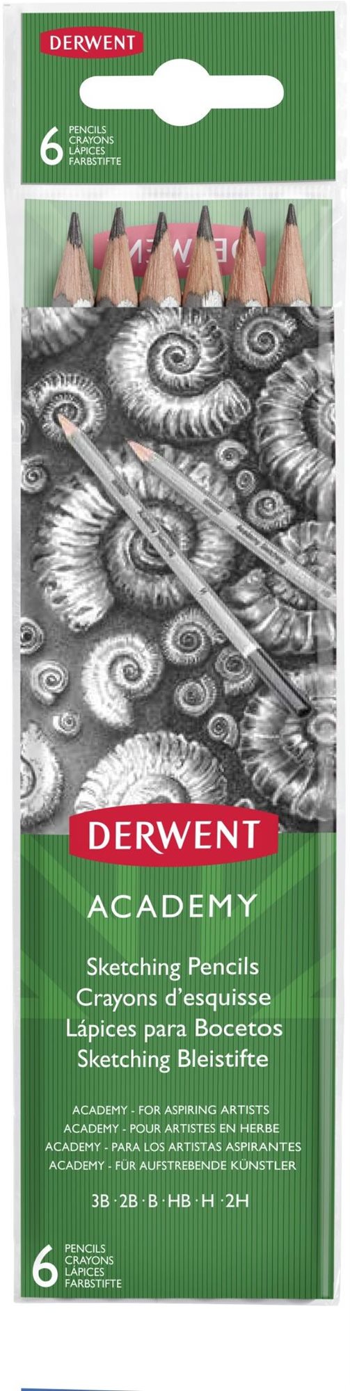 Derwent Academy Sketching Pencils šestihranná - sada 6 tvrdostí