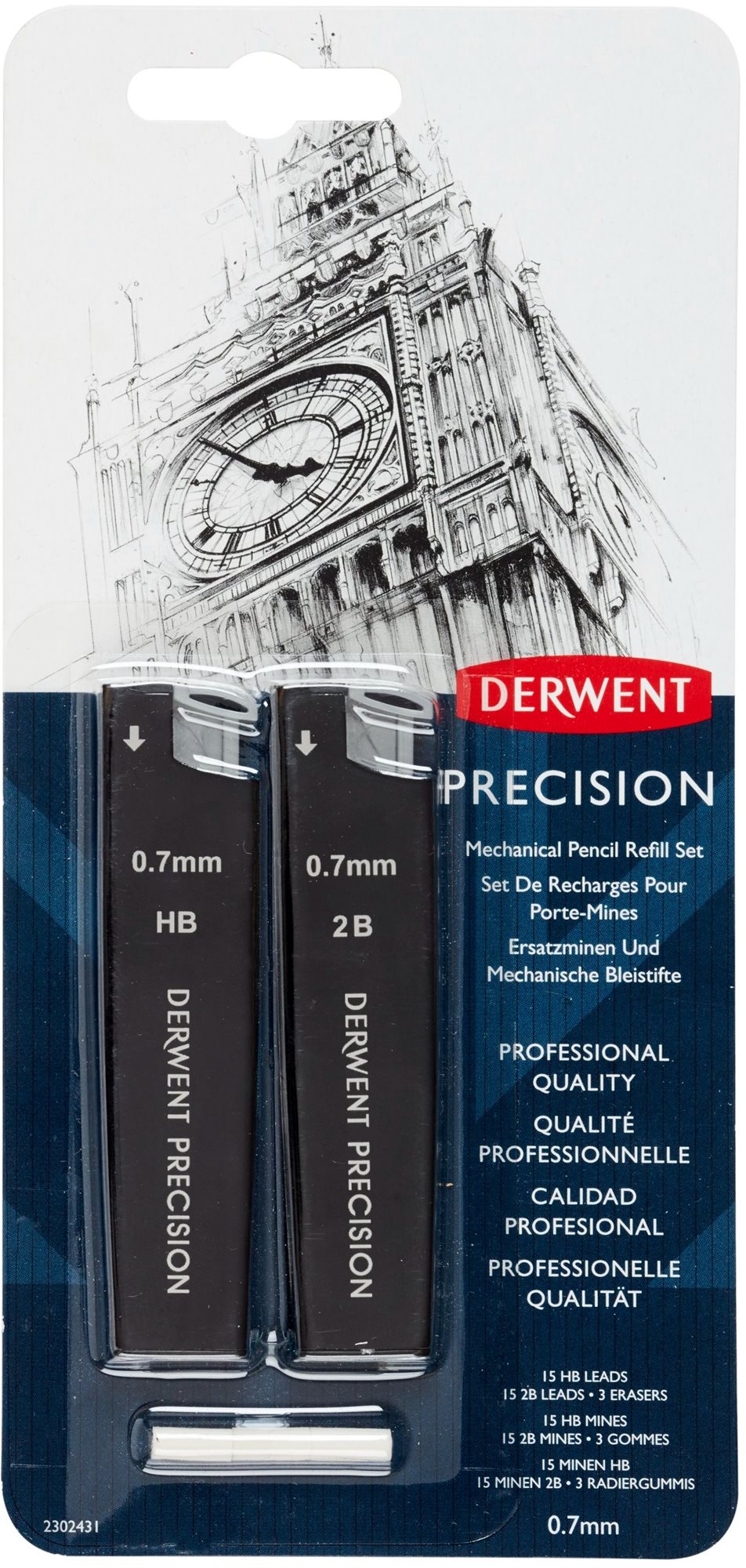 Derwent Precision Mechanical Pencil Refill Set 0.7 mm HB a 2B