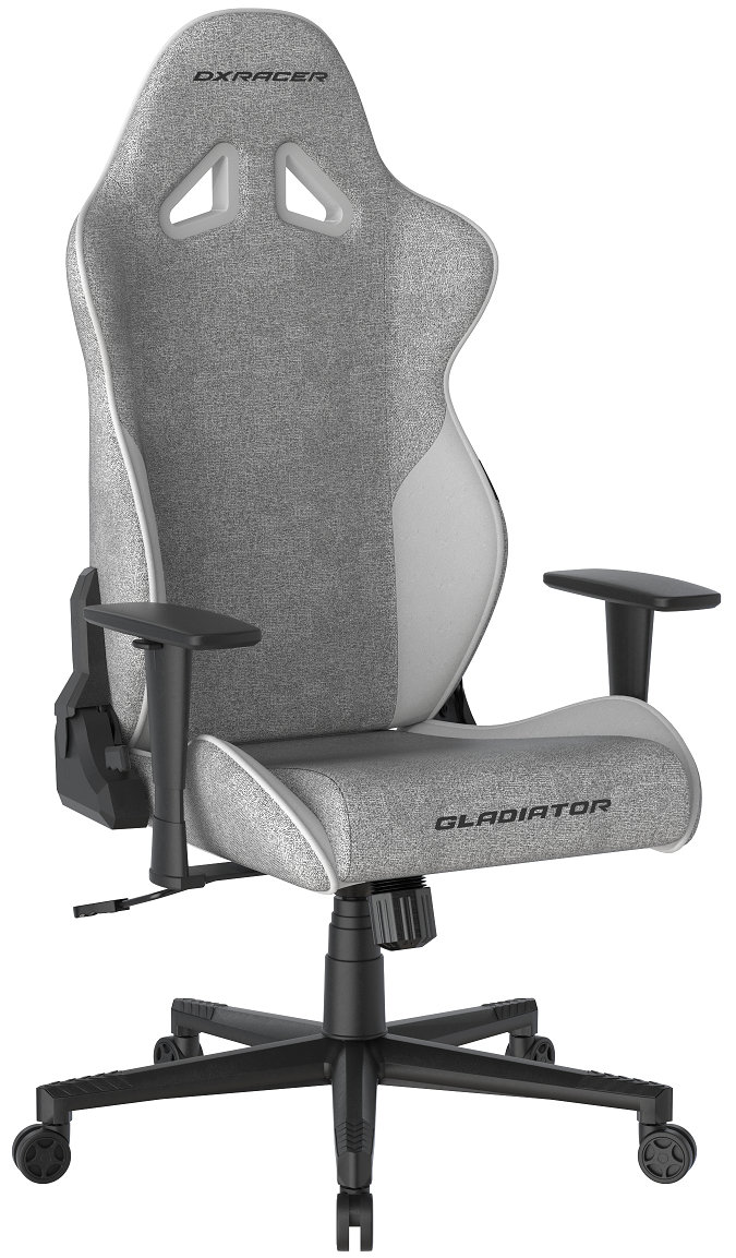 DXRACER GLADIATOR šedo-bílá, látková