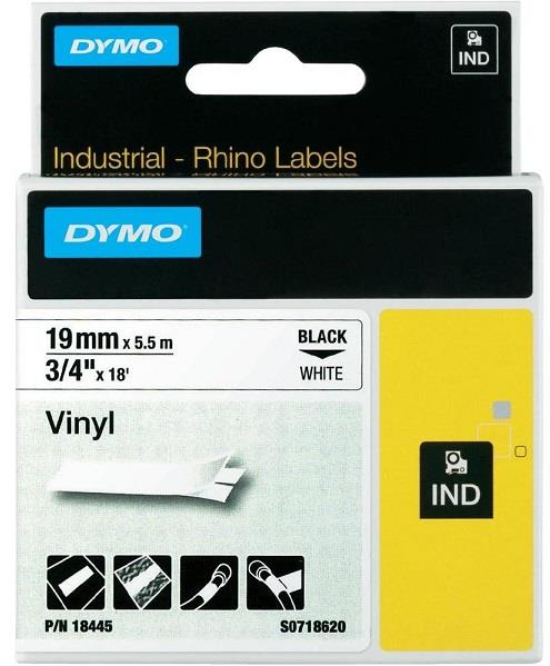 DYMO vinylová páska Rhino D1 19 mm × 5,5 m, černá na bílé