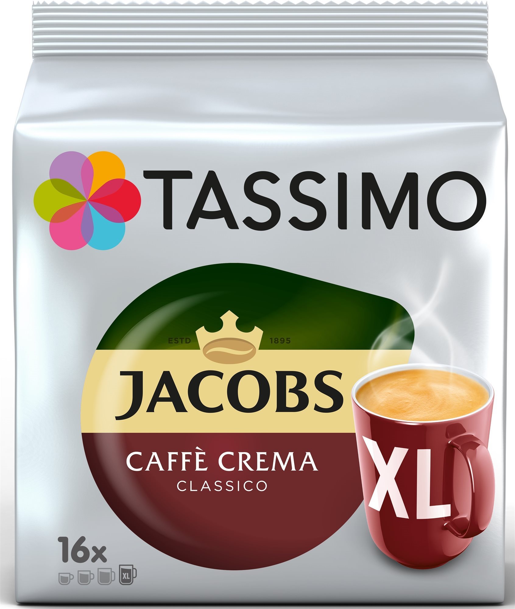 TASSIMO kapsle Jacobs Café Crema XL 16 nápojů