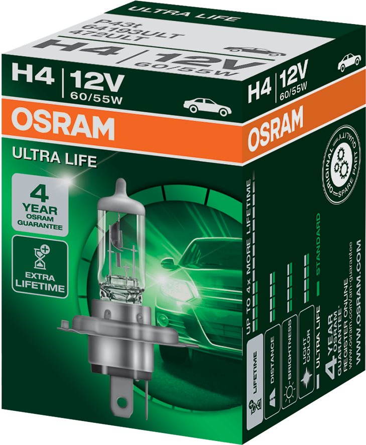 OSRAM Ultra Life H4 60/55W P43t