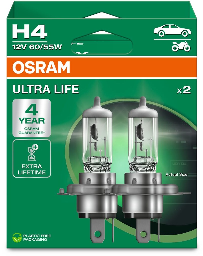 OSRAM Ultra Life H4 60/55W P43t 2ks
