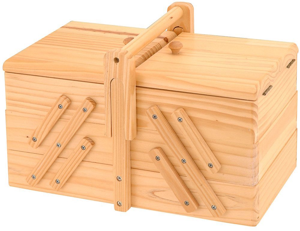 KM Dřevěný box na šicí potřeby - klasický s 5 přihrádkami