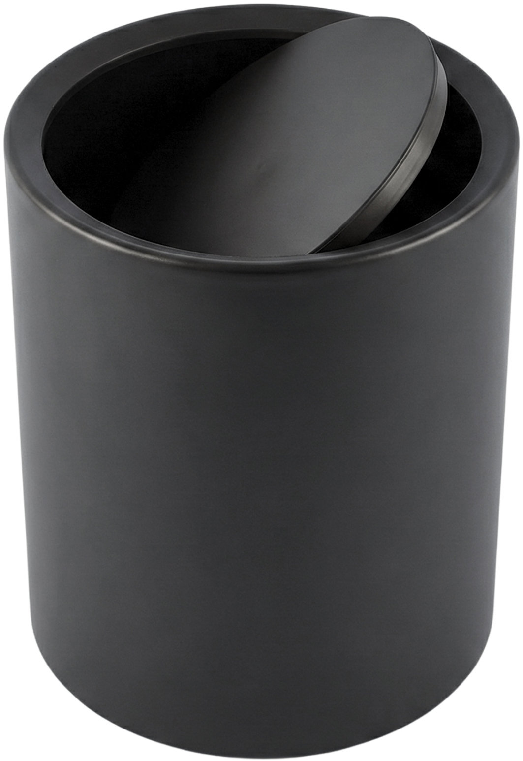 NUXIO Koupelnový odpadkový černý koš Rund, 6 l