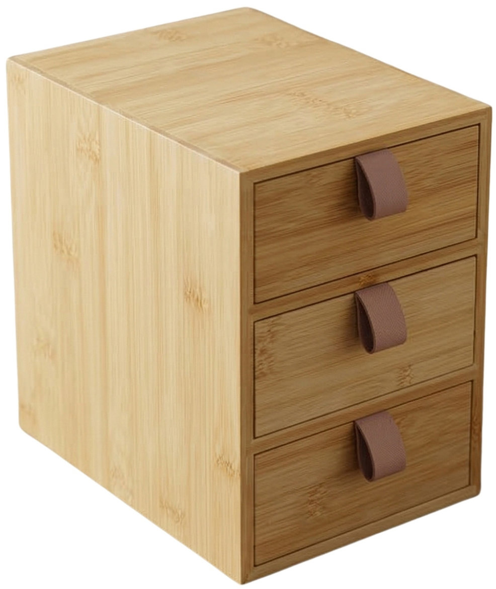 BOXIMO Bambusový organizér Nila se 3 šuplíky, 21 cm