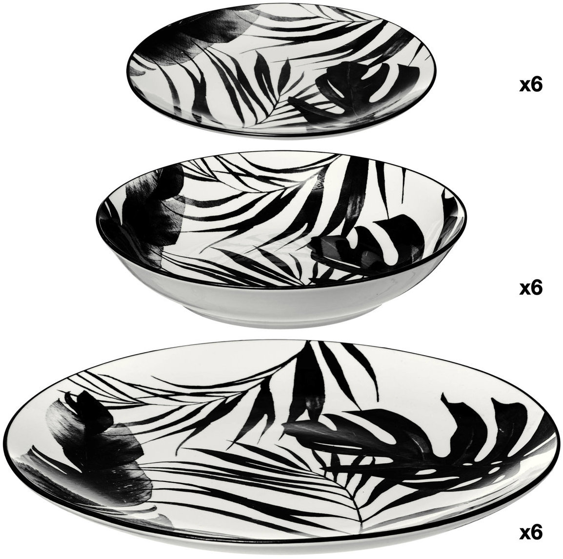 Secret de Gourmet Jídelní souprava Palme Black, 18 ks