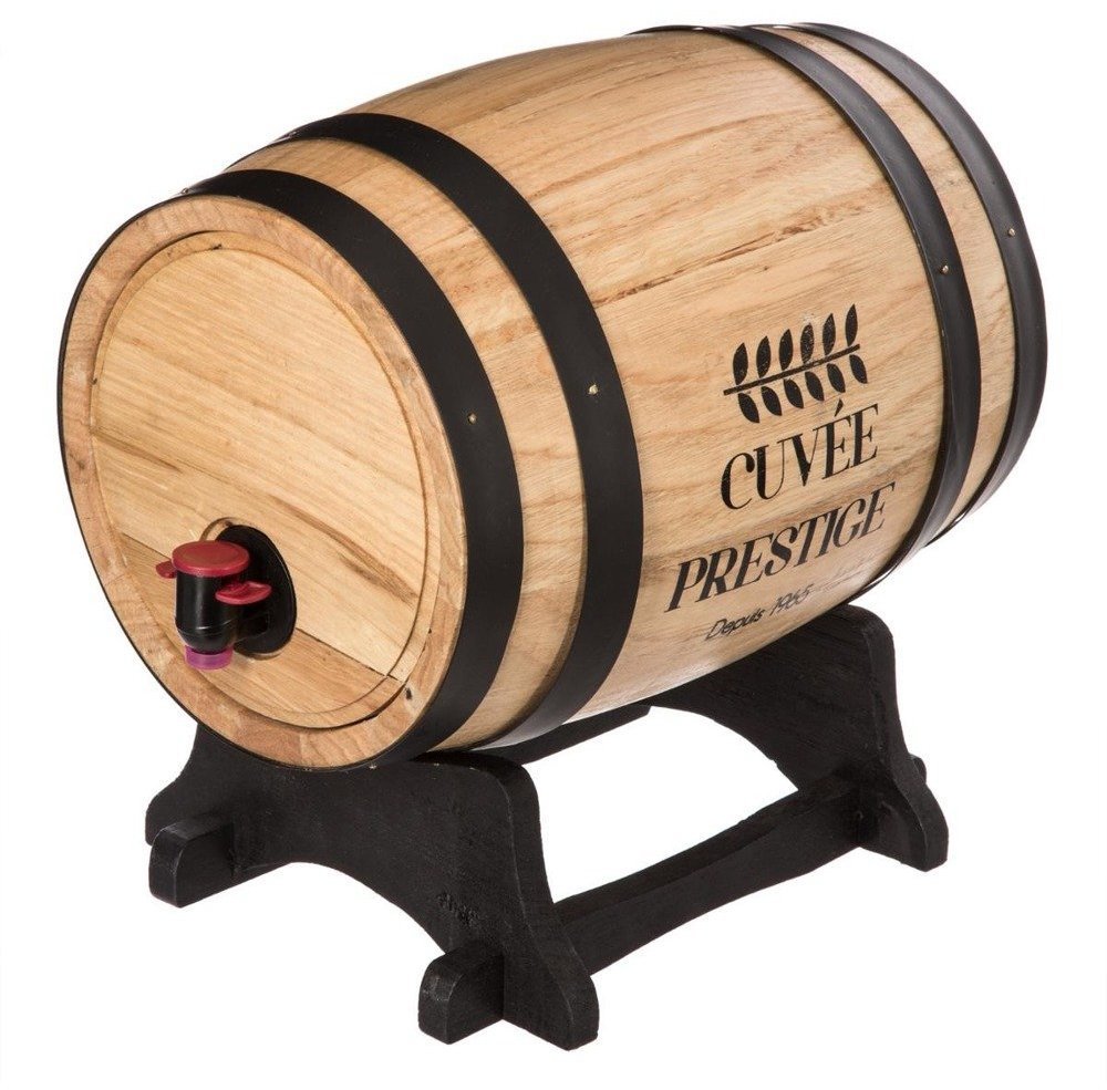 Secret de Gourmet Dřevěný sud na víno s dávkovačem, 5,5 l, 27 × 18 cm