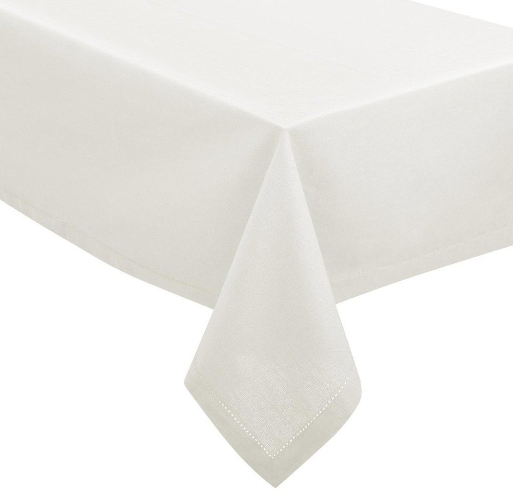 Atmosphera Stolní bavlněný bílý ubrus s elegantním lemováním, 140 × 240 cm