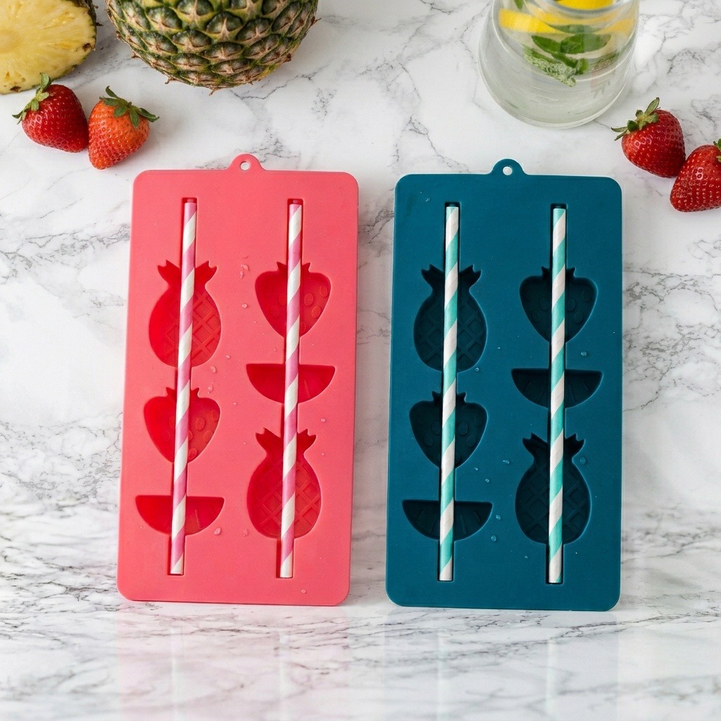 5five Simply Smart Silikonové formy na led FRUIT, 2 ks, růžová a tmavě modrá