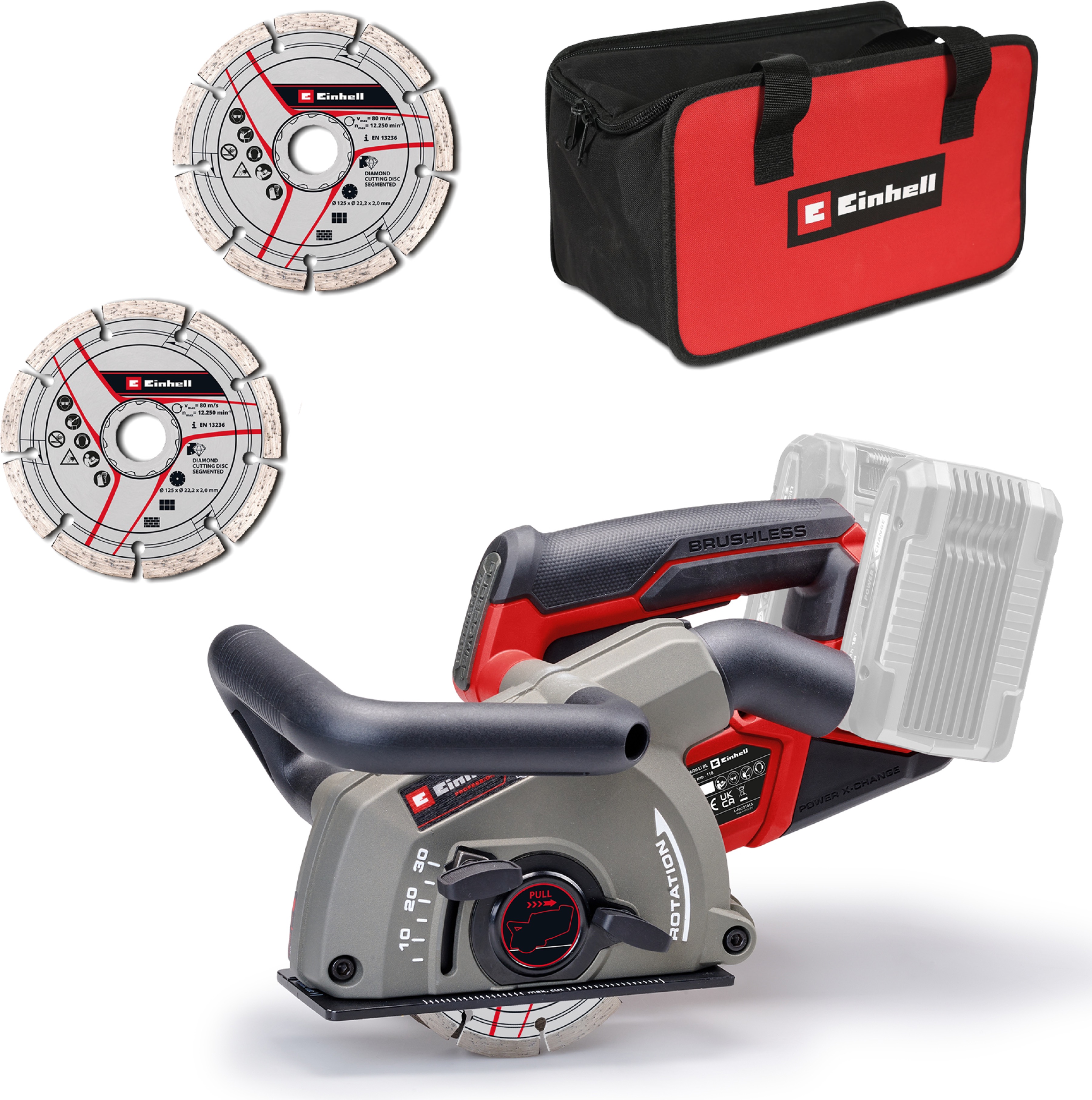 EINHELL Professional Frézka drážkovací AKU TP-MA 36/30 Li BL, 4350800 (bez AKU)