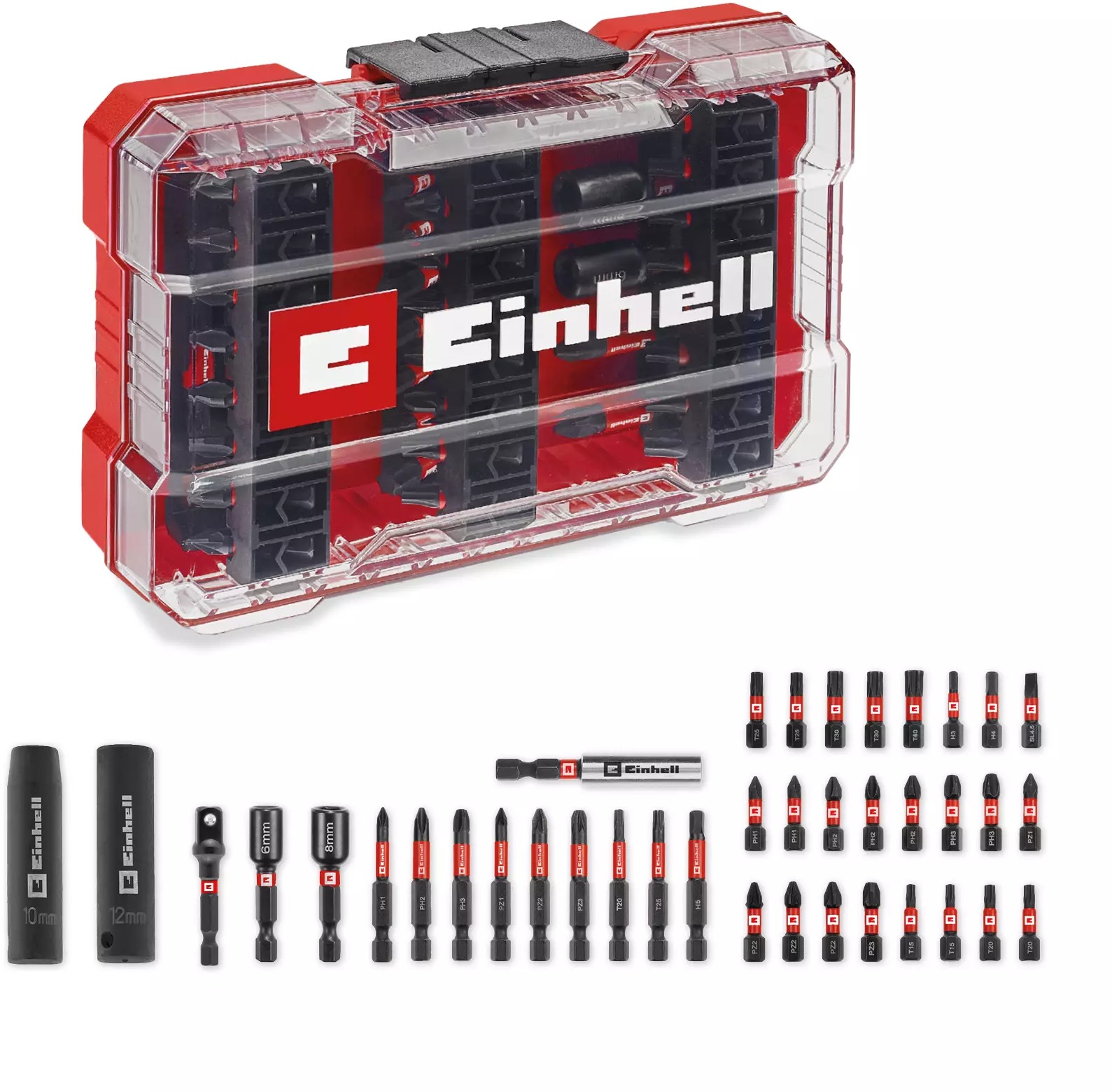 EINHELL M-Case 39ks bitů/nástrčných klíčů pro rázové utahováky/vrtačky, 49109220