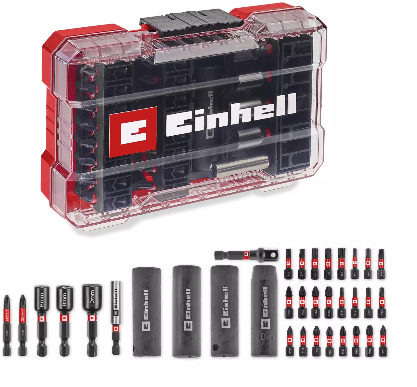 EINHELL M-Case 35ks bitů/nástrčných klíčů pro rázové utahováky/vrtačky, 49109230