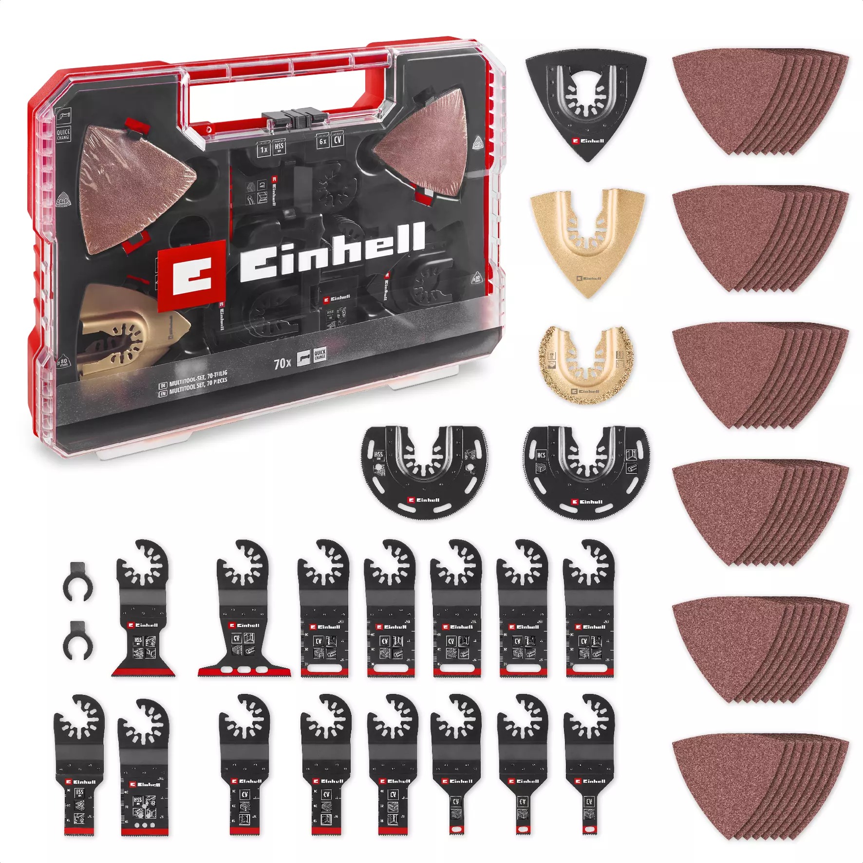EINHELL XXLPlus-Case 70ks smíšená sada příslušenství pro multifunkční nářadí, 49708170
