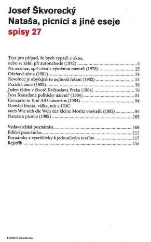 Nataša, pícníci a jiné eseje