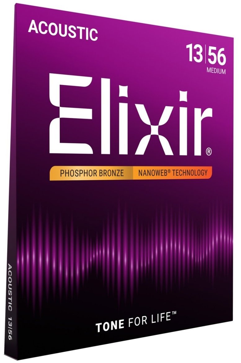 Elixir 16102 Nanoweb Phosphor Bronze 13-56 Medium