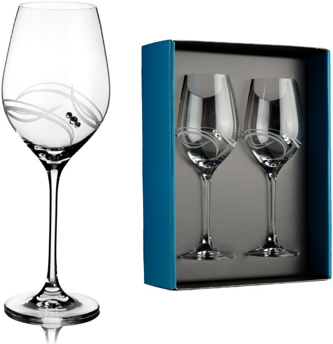 Element Sklenice na bílé víno Apollo s krystaly Swarovski 360 ml 2 ks