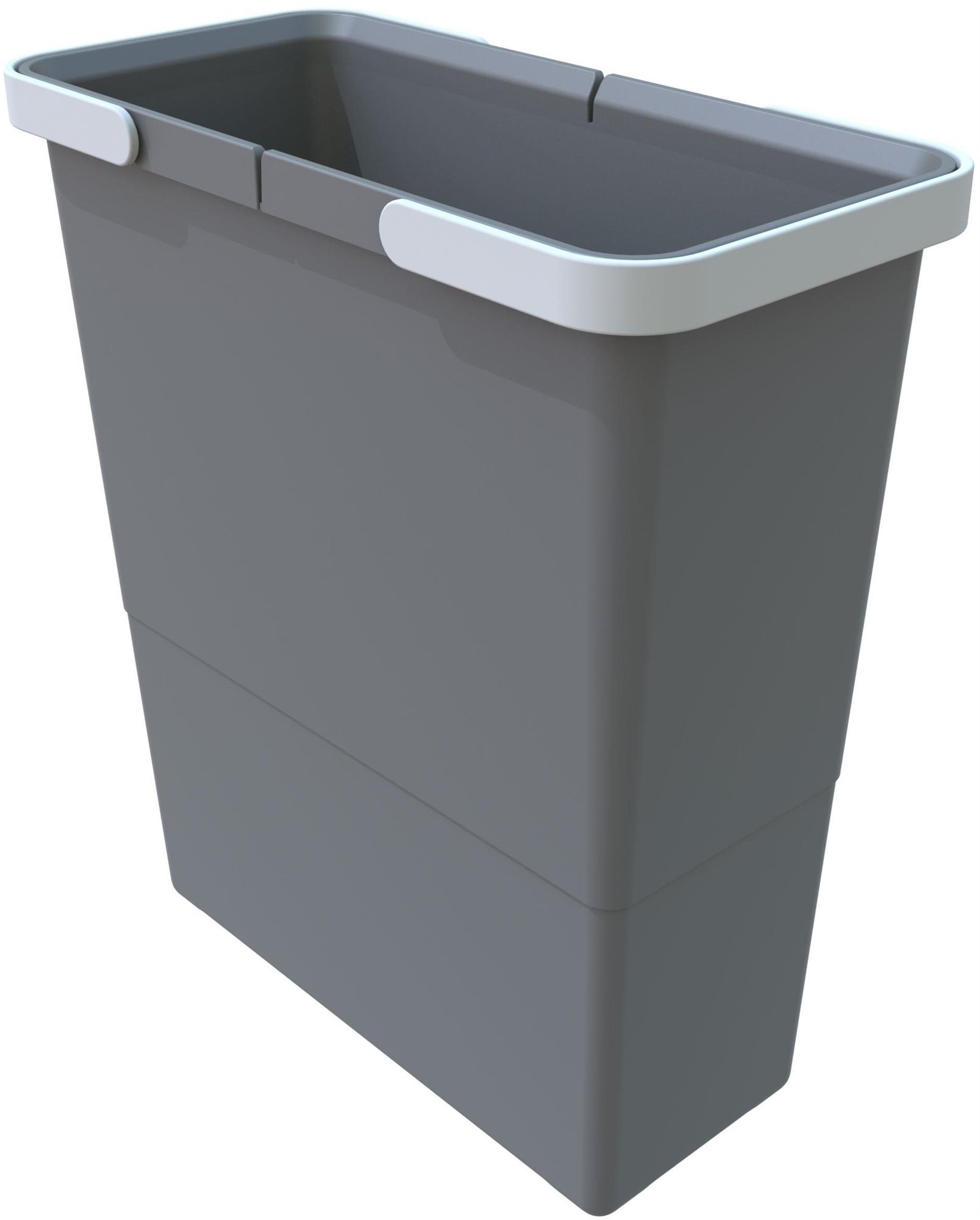 Elletipi Plastový koš s rukojeťmi NARROW, 12 L, šedý, 34 x 15 x 30 cm