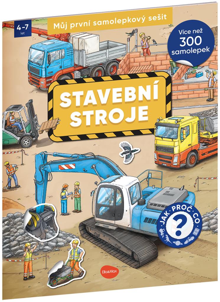 Ella&Max Můj první samolepkový sešit, Stavební stroje