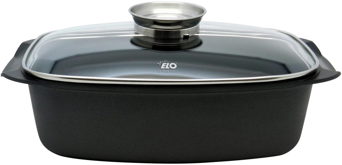ELO Alucast Obdélníkový pekáč 40 × 22 cm se skleněným víkem