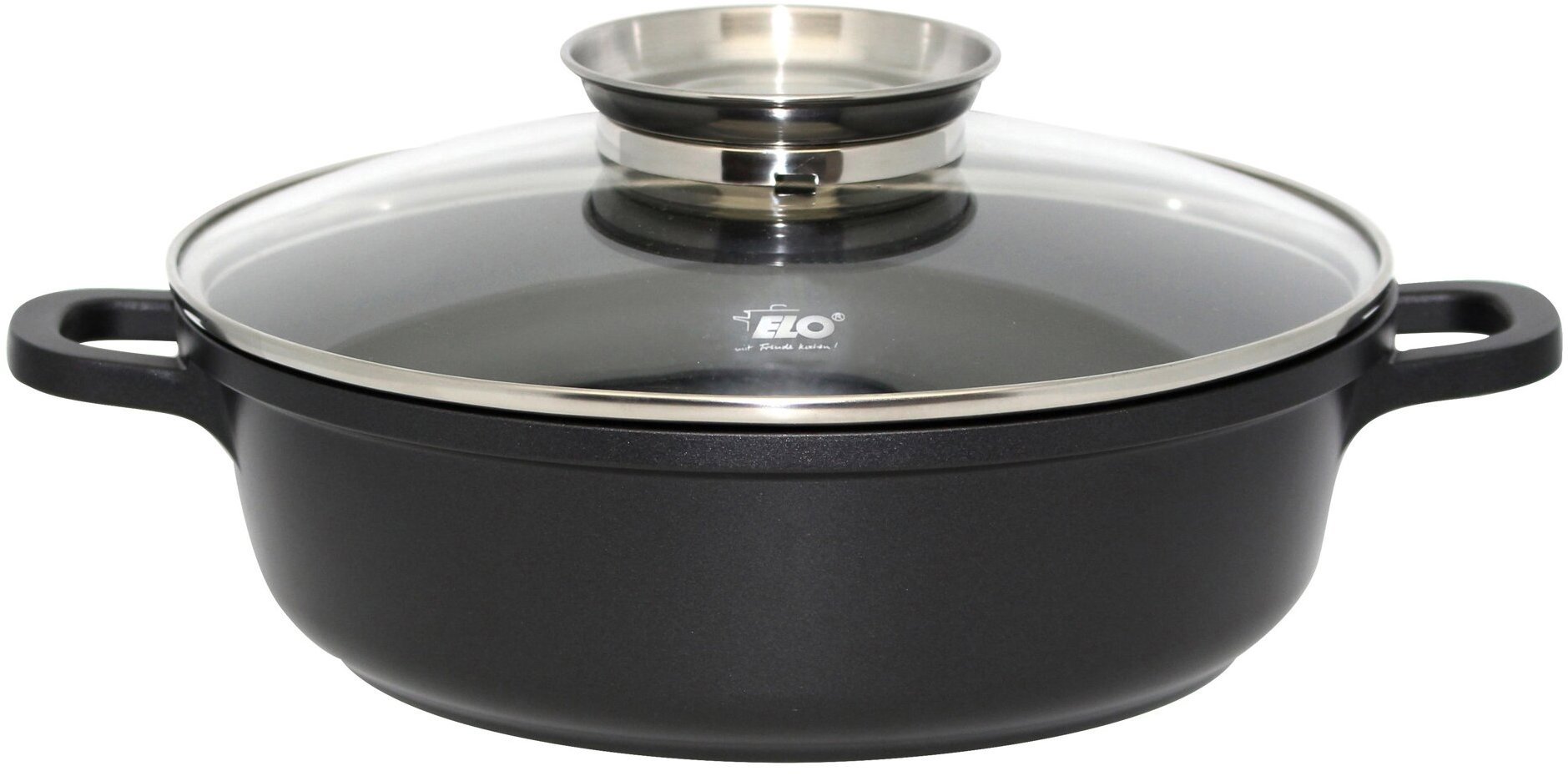 ELO Alucast Pekáč se skleněnou poklicí a aroma úchytem 28 cm