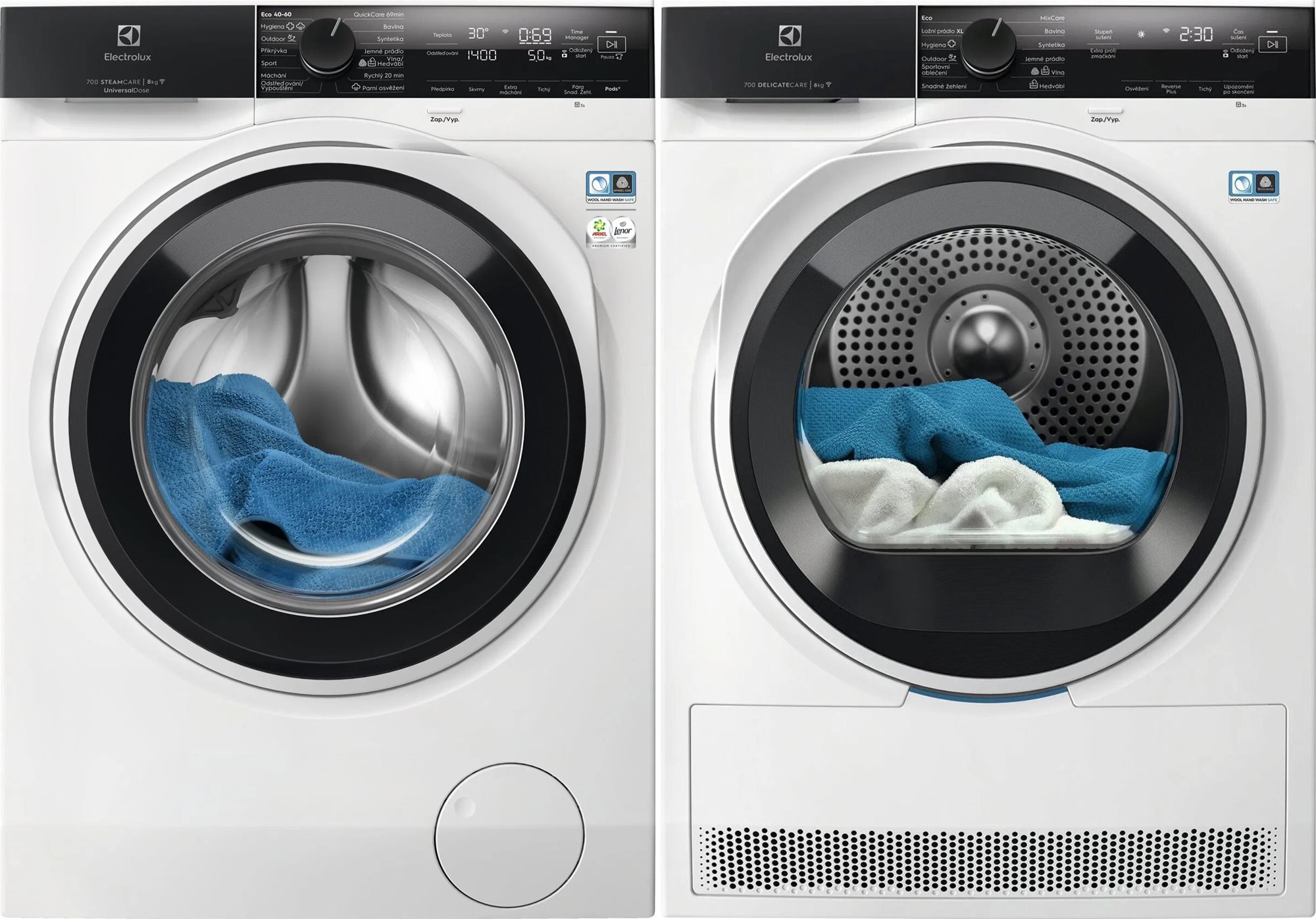 ELECTROLUX 700 SteamCare® UniversalDose EW7F4484GQC + ELECTROLUX 700 DelicateCare EW7D484GUCC