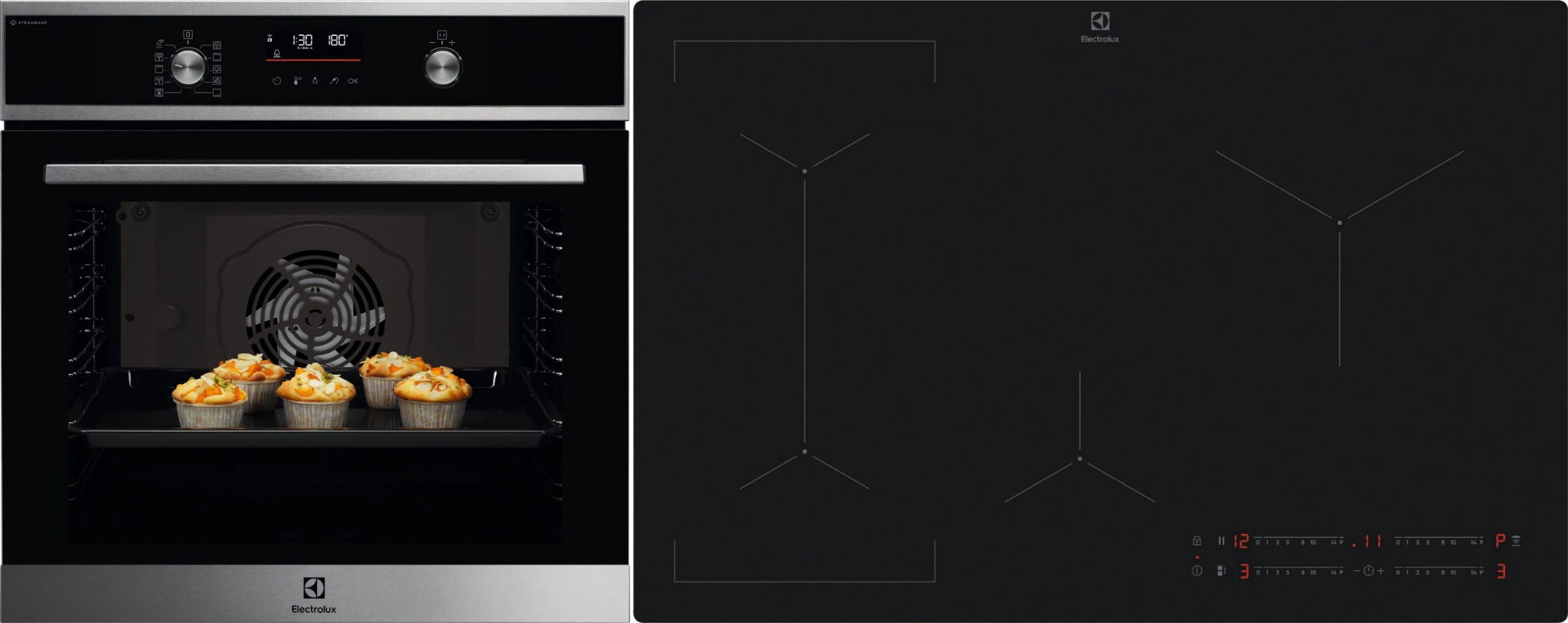 ELECTROLUX 600 SteamBake EOD6F77WX + ELECTROLUX 600 Bridge SaphirMatt SE EIV83443CT