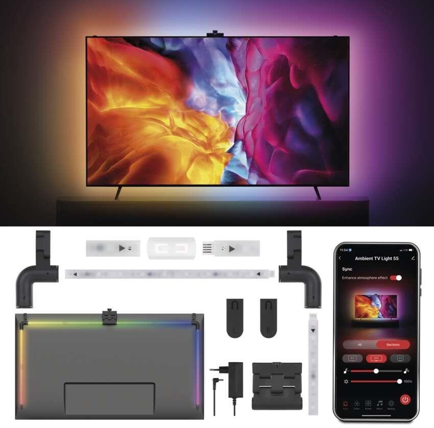 EMOS GoSmart Ambientní LED RGB osvětlení za TV 55“