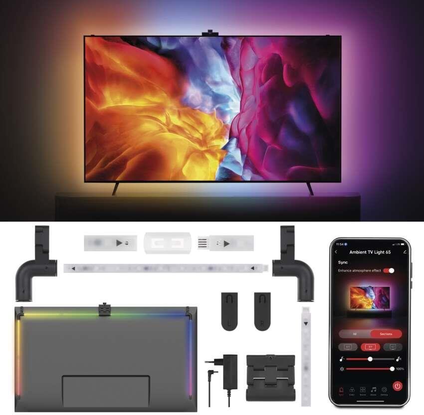 EMOS GoSmart Ambientní LED RGB osvětlení za TV 65“