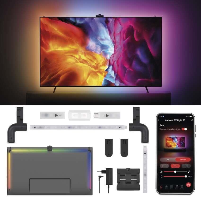 EMOS GoSmart Ambientní LED RGB osvětlení za TV 75“