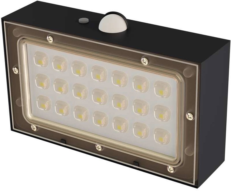 EMOS BRIXO solární LED, s pohybovým čidlem, 350 lm, černé, neutrální bílá