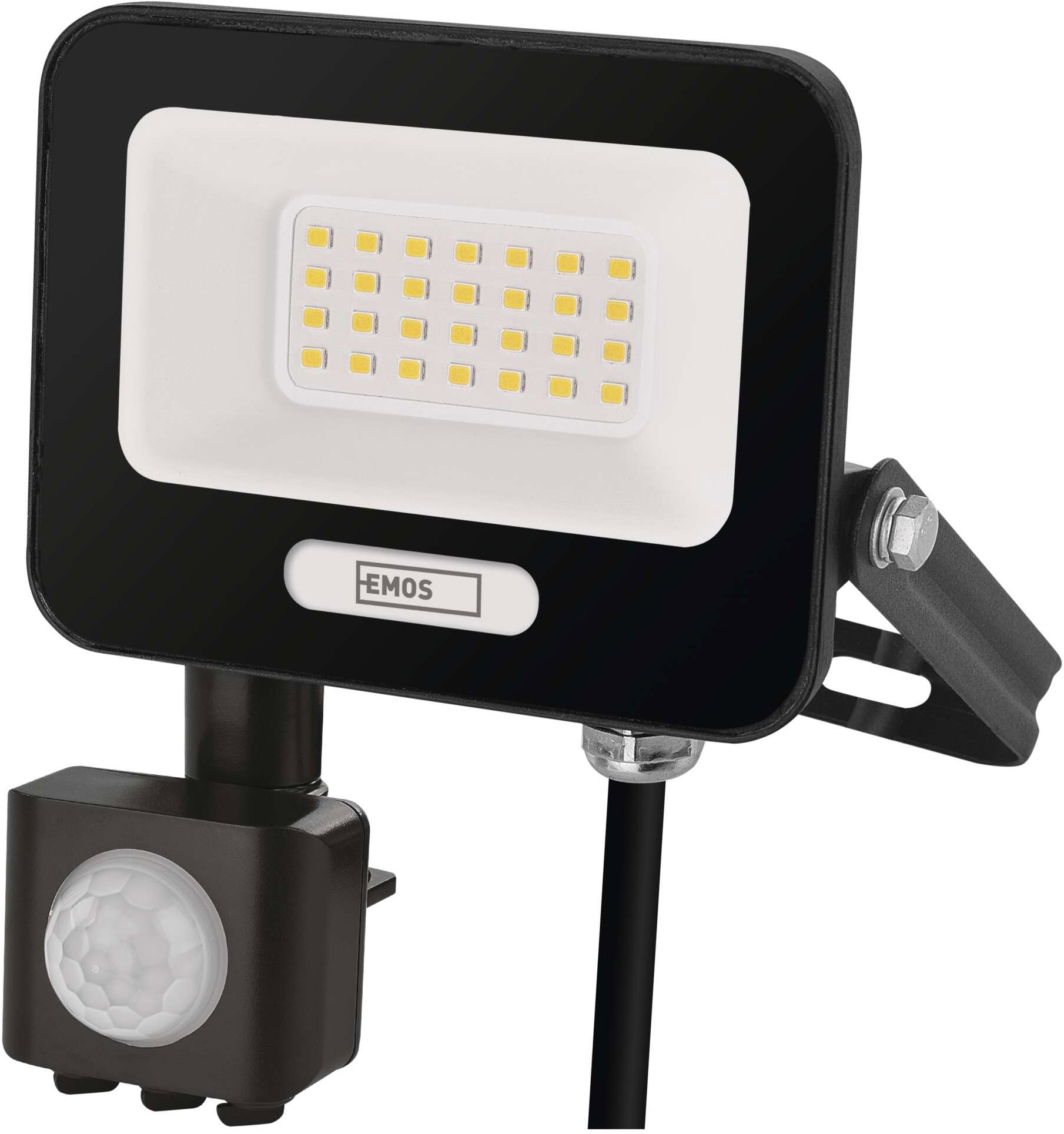EMOS GLARO s pohybovým čidlem, 20 W, černý, IP54, 2000 lm, neutrální bílá