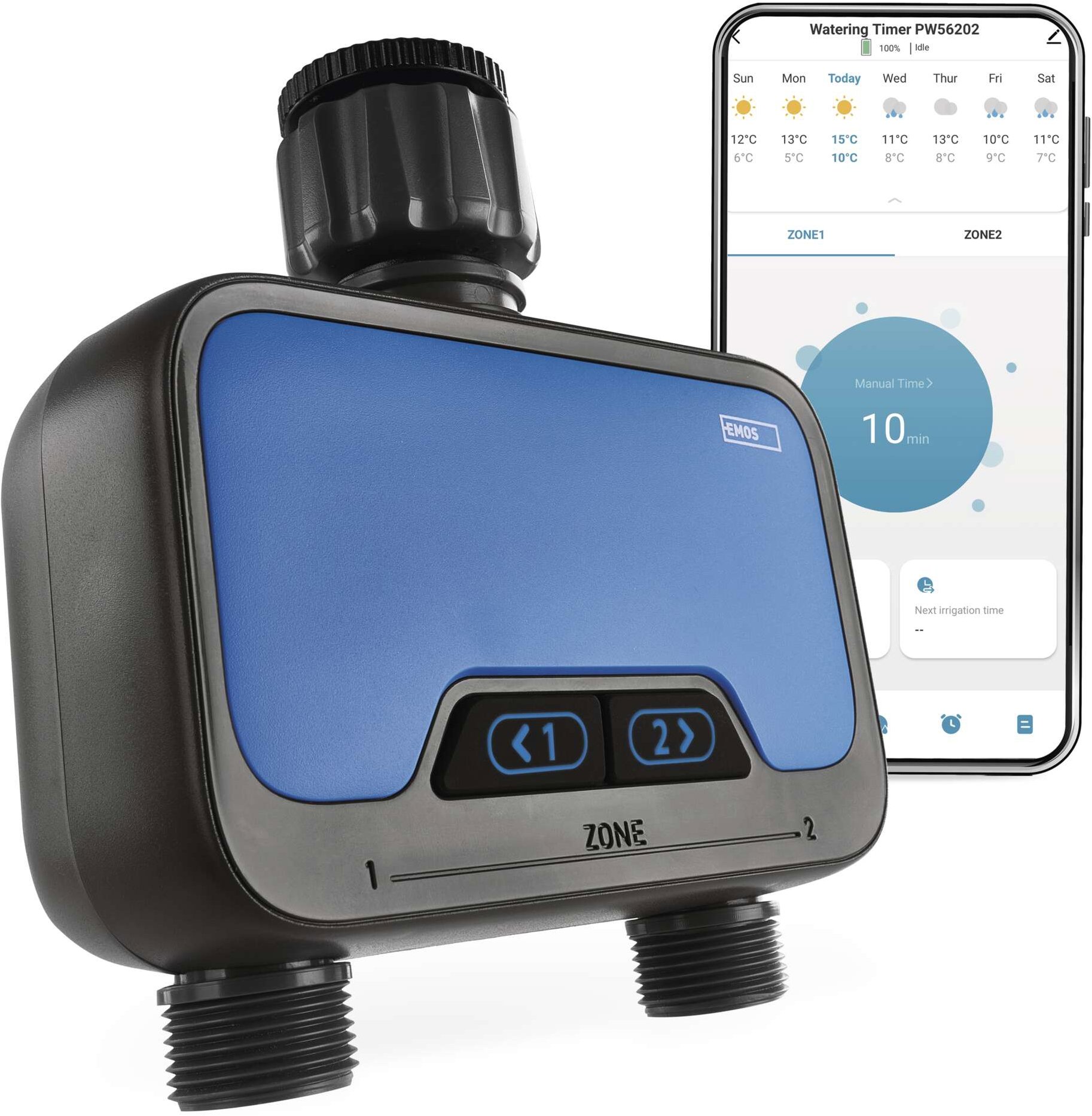 EMOS GoSmart zavlažovací hodiny, Bluetooth 5.0, 2 výstupy
