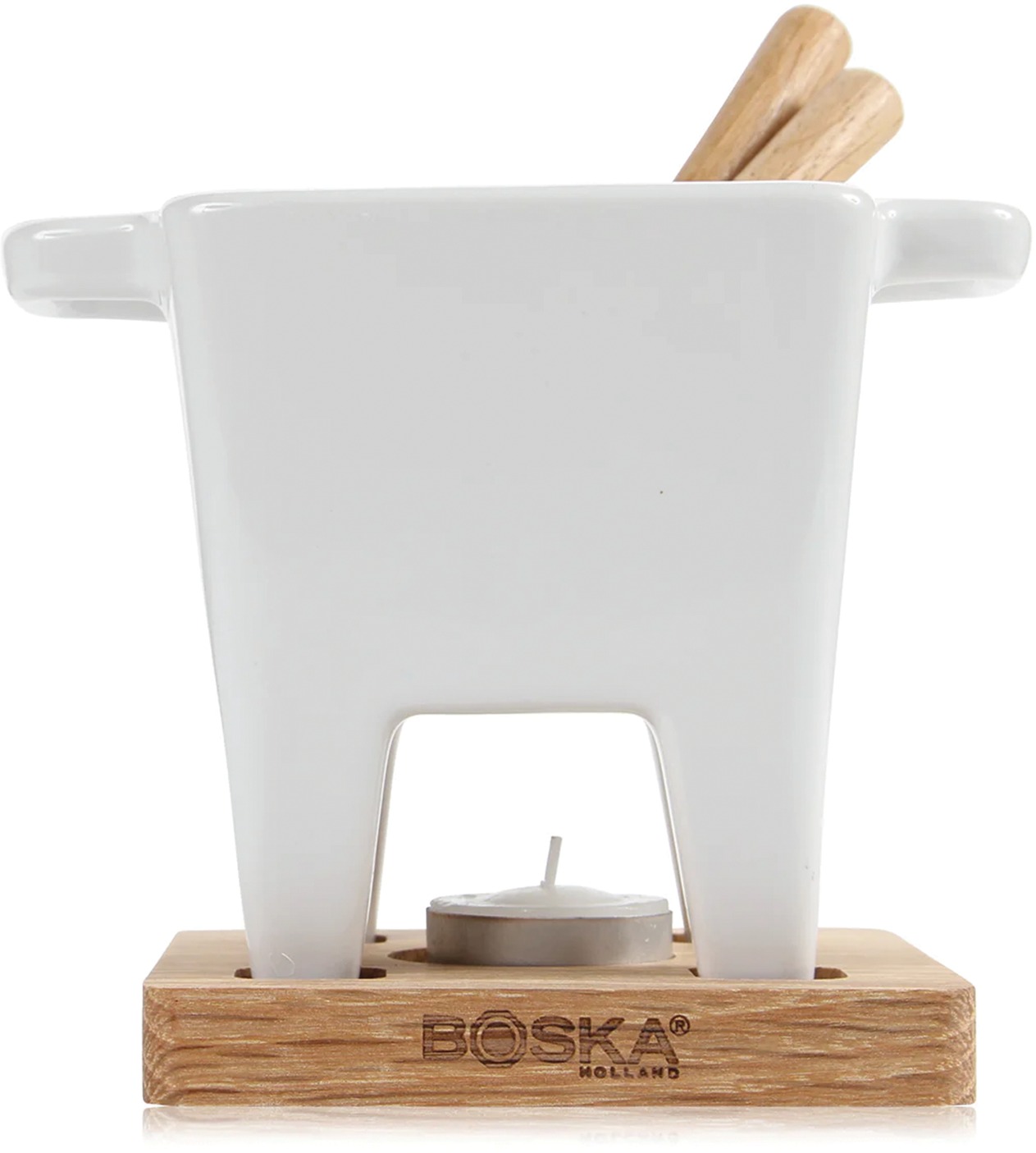BOSKA Elegantní mini fondue set s ohřevem, bílý