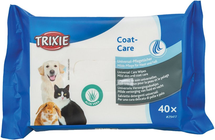 Trixie Univerzální vlhčené ubrousky pro zvířata s aloe vera, 40 ks